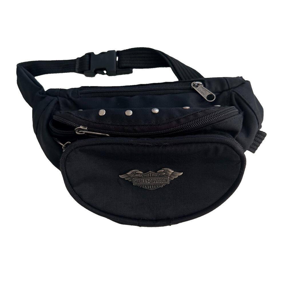 Harley Davidson Motorcycles Women's Studded Black Logo Fanny Pack Waist Bag